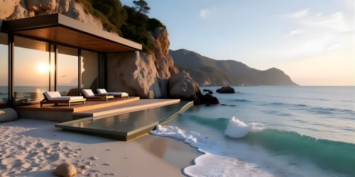 Luxury wellness retreat setting designed for rest and renewal